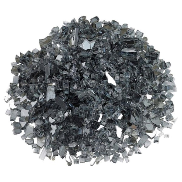American Fire Glass 0.25 in. Gray Reflective Fire Glass - 10 lbs - AFF-GRYRF-10-J