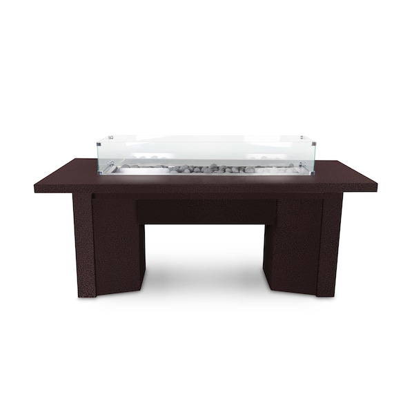 The Outdoor Plus 48 Rectangular Alameda Fire Table, Powder Coated Metal, Match Lit w/Flame Sense, Liq. Propane - OPT-ALMPC48FSML-CPV-LP