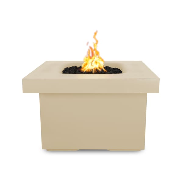 The Outdoor Plus 36 Square Ramona Fire Table - GFRC Concrete - Vanilla - Match Lit with Flame Sense - Liquid Propane - OPT-RMNSQ36FSML-VAN-LP