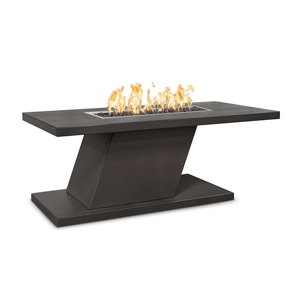 The Outdoor Plus 60 Rectangular Imperial Fire Table, Powder Coated Metal, Black, Play Electronic Ignition, Natural Gas - OPT-IMPC6024EKIT-BLK-NG