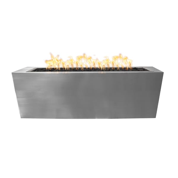 The Outdoor Plus 60 Rectangular Mesa Fire Pit - Stainless Steel - Plug & Play Electronic Ignition - Liquid Propane - OPT-SSTT6024EKIT-LP