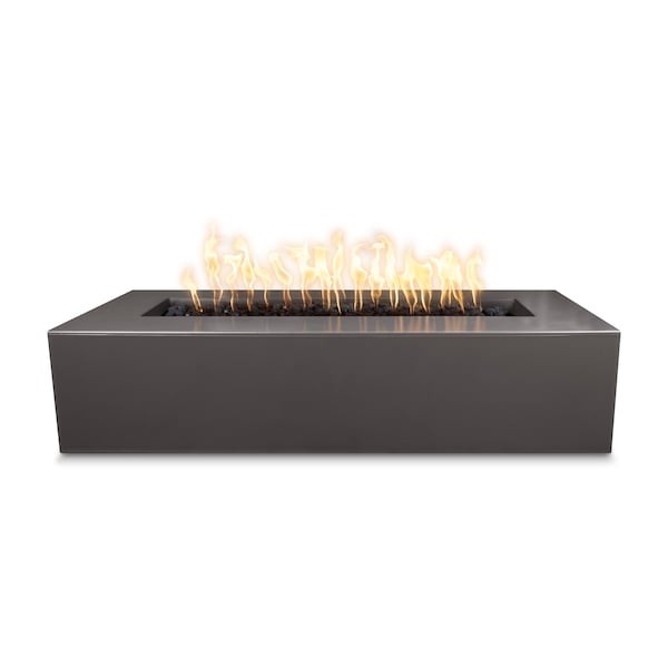 The Outdoor Plus 48 Rectangular Regal Fire Pit, GFRC Concrete, Chestnut, Low Voltage Electronic Ignition, Liquid Propane - OPT-RGL48E12V-CST-LP