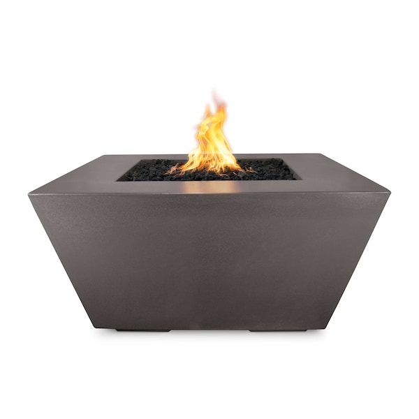 The Outdoor Plus 36 Square Redan Fire Pit - GFRC Concrete - Chestnut - Match Lit - Natural Gas - OPT-RDN36-CST-NG