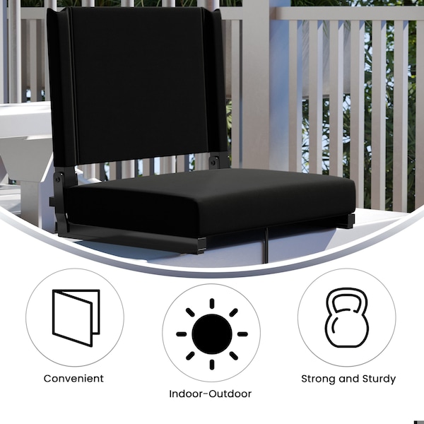 Flash Furniture Stadium Chair, Black - XU-STA-BK-GG