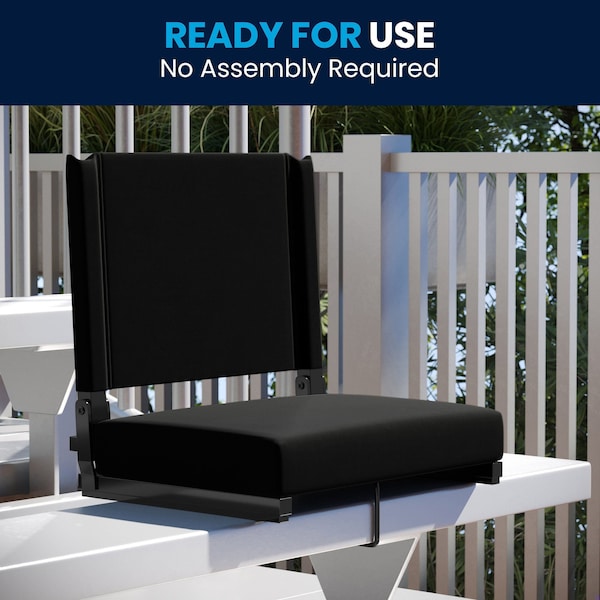 Flash Furniture Stadium Chair, Black - XU-STA-BK-GG