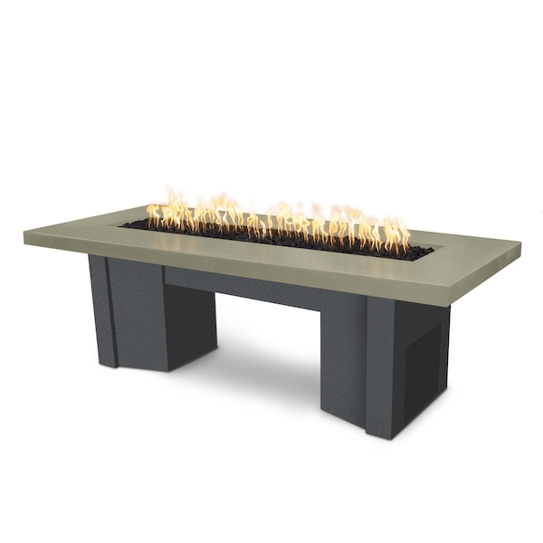 The Outdoor Plus 78 Alameda Fire Table Smooth Concrete, Match Lit, Ash Concrete Top, Liquid Propane - OPT-ALMGFRC78-ASH-SLV-LP