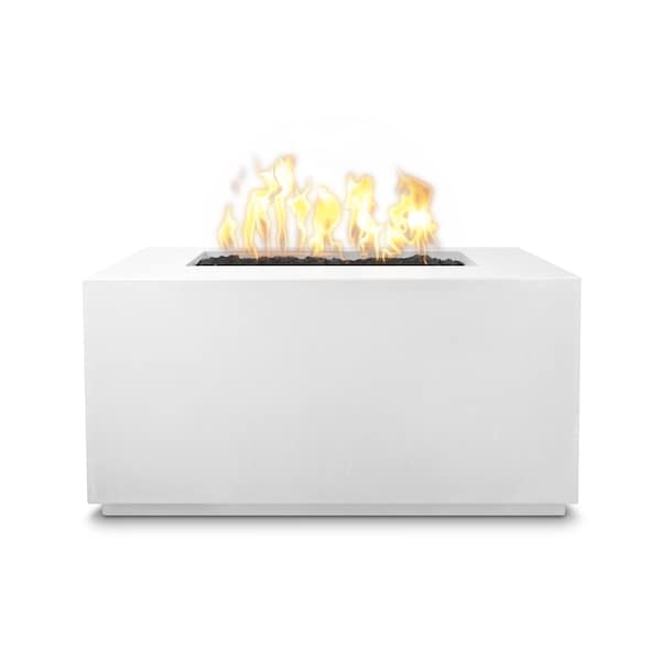 The Outdoor Plus 60 Rectangular Pismo Fire Pit - GFRC Concrete - White - Match Lit with Flame Sense - Liquid Propane - OPT-2460FSML-LIM-LP