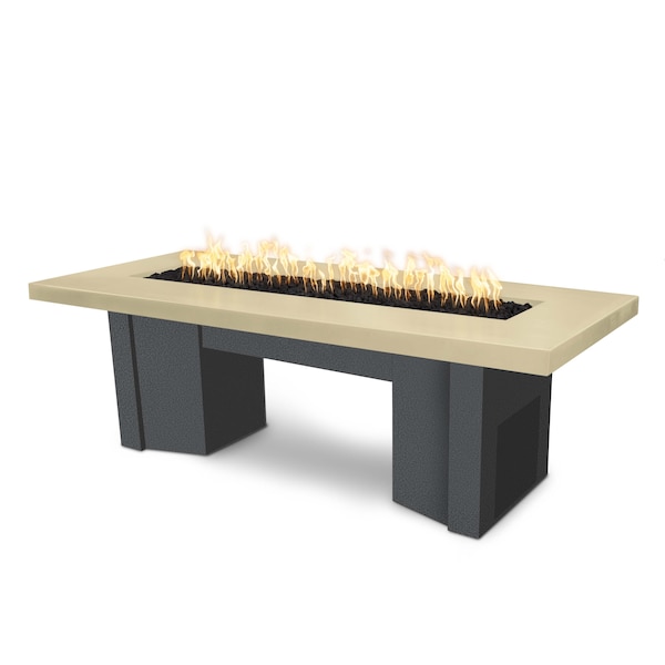 The Outdoor Plus 78 Alameda Fire Table Smooth Concrete, Vanilla Concrete Top, Liquid Propane - OPT-ALMGFRC78FSEN-VAN-SLV-LP