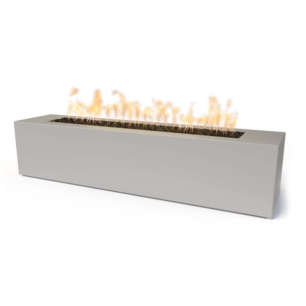 The Outdoor Plus 72 Rectangular Carmen Fire Pit, Powder Coated Metal, Pewter, Liquid Propane - OPT-CRMPC7216E12V-PEW-LP