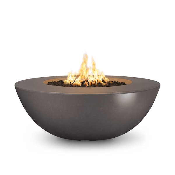 The Outdoor Plus 60 Round Sedona Fire Pit - GFRC Concrete - Chestnut - Low Voltage Electronic Ignition - Natural Gas - OPT-SEDWL60E12V-CST-NG