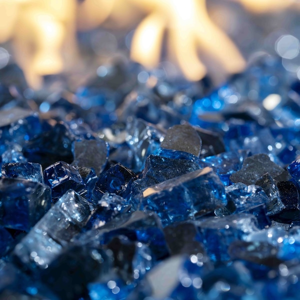 Msi 0.25 Cu. Ft. 0.25 In. 20 Lbs. Saphire Blue Fireglass Rock - ZOR-FIRGLS-0107