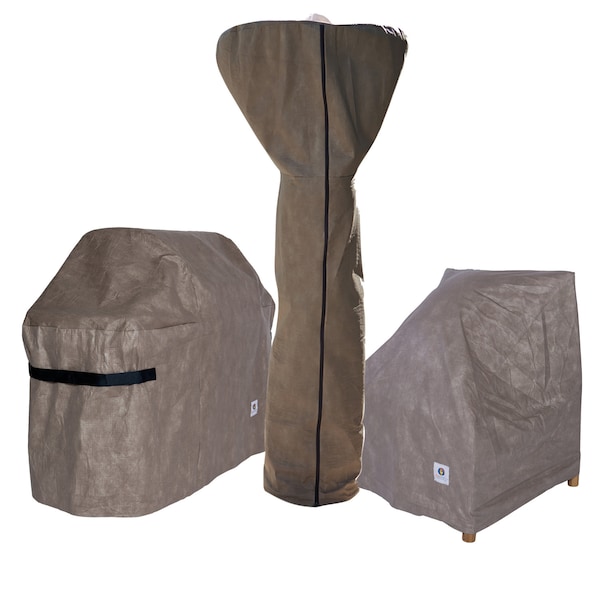 Duck Covers Elite Cappuccino Patio Square Fire Pit Cover, 32"x32"x24" - MFPS3232