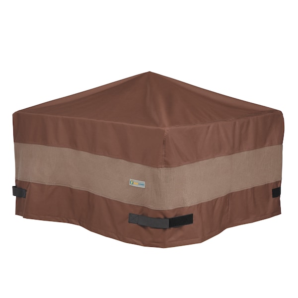 Duck Covers Ultimate Mocha Patio Square Fire Pit Cover, 50"L x 50"W x 24"H - UFPS5050