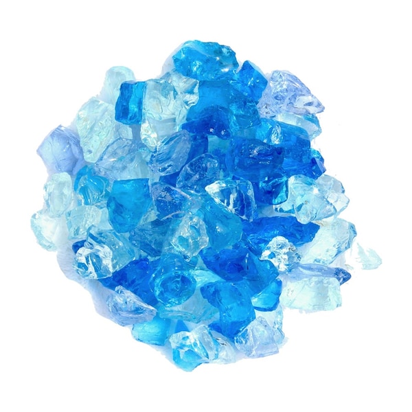 Hiland 20lbs Recycled Fire Pit Fire Glass in Bahama Blend - RGLASS-2-BB