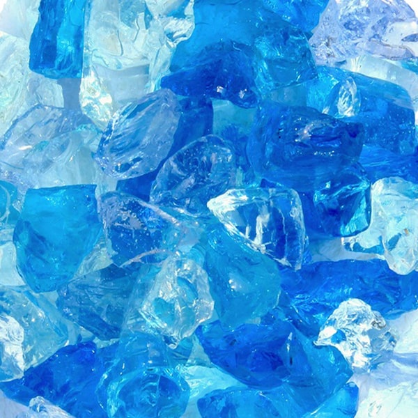 Hiland 20lbs Recycled Fire Pit Fire Glass in Bahama Blend - RGLASS-2-BB