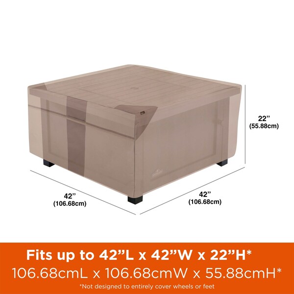 Modern Leisure Monterey Square Fire Pit Table Cover, 42 in. Square x 22 in. H, Beige - 2913