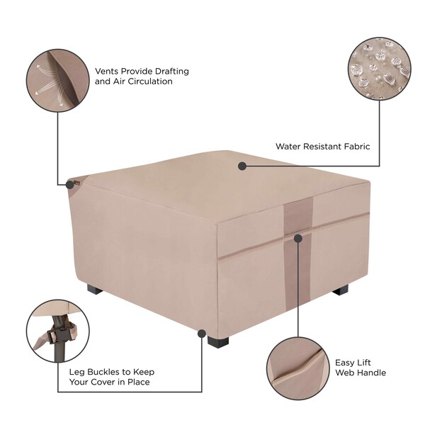 Modern Leisure Monterey Square Fire Pit Table Cover, 42 in. Square x 22 in. H, Beige - 2913
