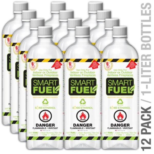Designs-Done-Right Smart Fuel Liquid Bio-Ethanol Fuel 12 Pack Liter Bottles, 12Pk - DE38731