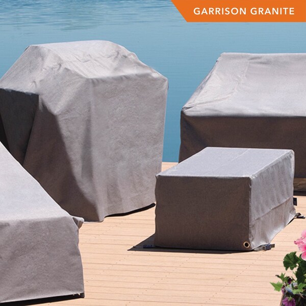 Modern Leisure Garrison Square Fire Pit Table Cover, Waterproof, 32 in. Square x 22 in. H, Granite - 3107