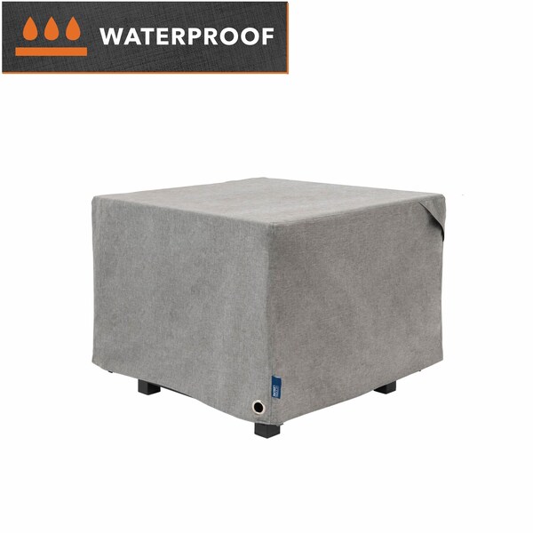 Modern Leisure Garrison Square Fire Pit Table Cover, Waterproof, 32 in. Square x 22 in. H, Granite - 3107
