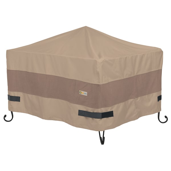 Duck Covers Elegant Swiss Coffee Patio Square Fire Pit Cover, 50"x50"x24" - LFPS5050