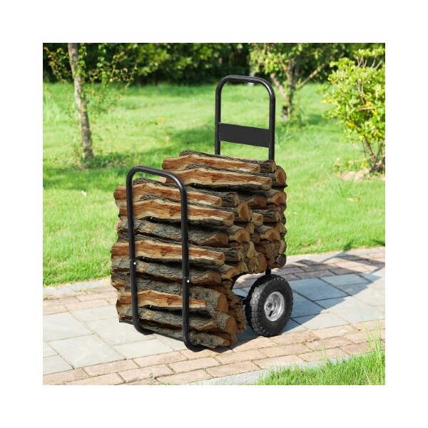 Nature Spring Nature Spring Firewood Rolling Log Cart Holder - 562357IGO