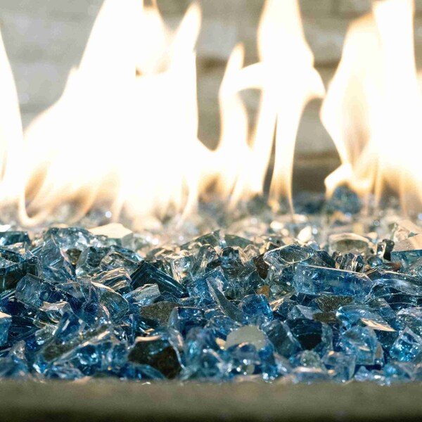 Msi 0.25 Cu. Ft. 0.5 In. 20 Lbs. Marine Blue Fireglass Rock - ZOR-FIRGLS-0106