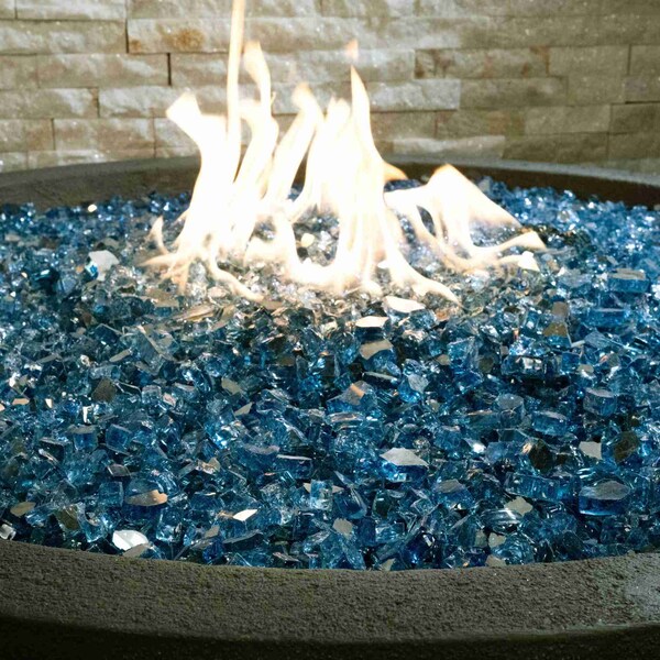 Msi 0.25 Cu. Ft. 0.5 In. 20 Lbs. Marine Blue Fireglass Rock - ZOR-FIRGLS-0106