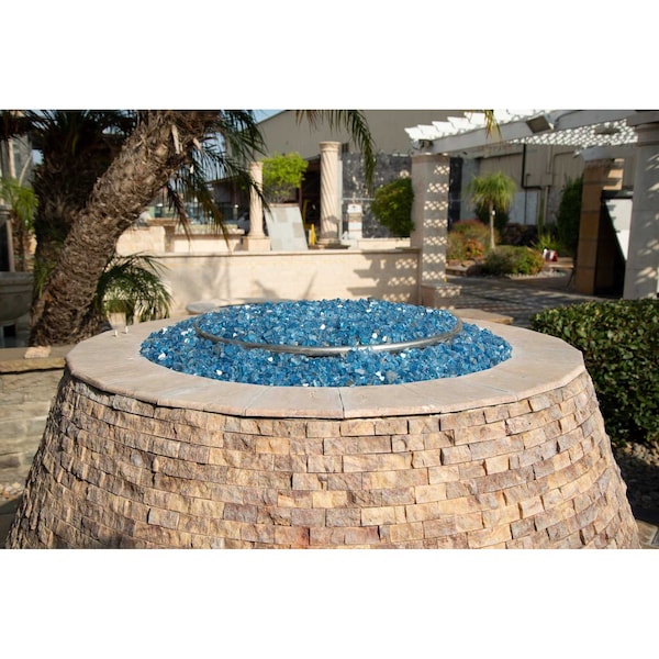 Msi 0.25 Cu. Ft. 0.5 In. 20 Lbs. Marine Blue Fireglass Rock - ZOR-FIRGLS-0106