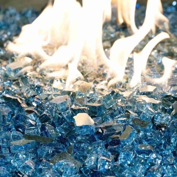 Msi 0.25 Cu. Ft. 0.5 In. 20 Lbs. Marine Blue Fireglass Rock - ZOR-FIRGLS-0106