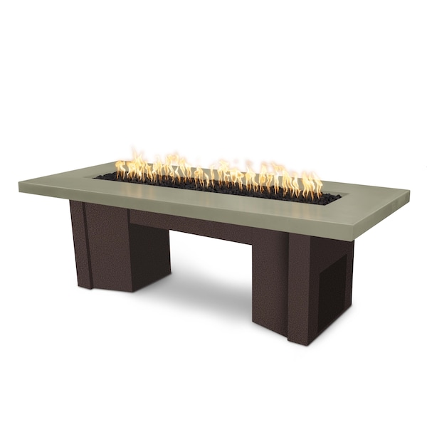 The Outdoor Plus 60 Alameda Fire Table Smooth Concrete, 110V Play Electronic Ignition, Ash Concrete Top, Natural Gas - OPT-ALMGFRC60EKIT-ASH-CPV-NG