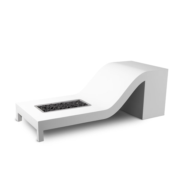 The Outdoor Plus 66 Rectangular Alto Fire Pit - Powder Coated Metal - White - Natural Gas - OPT-ALTPC66-WHT-NG