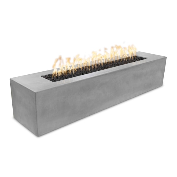 The Outdoor Plus 72 Rectangular Carmen Fire Pit, GFRC Concrete, Natural Gray, Plug, Play Electronic Ignition, Natural Gas - OPT-CRM7224EKIT-NGY-NG