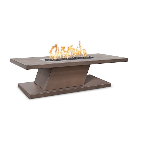 The Outdoor Plus 72 Rectangular Imperial Fire Table, Powder Coated Metal, Java, Play Electronic Ignition, Natural Gas - OPT-IMPC7215EKIT-JAV-NG