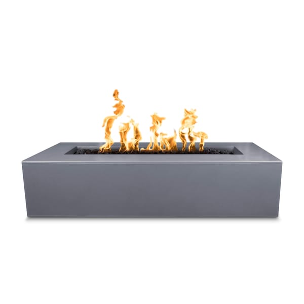 The Outdoor Plus 60 Rectangular Regal Fire Pit, Powder Coated Metal, Gray, Spark Ignition w/Flame Sense, Liquid Propane - OPT-RGLPC60FSEN-GRY-LP