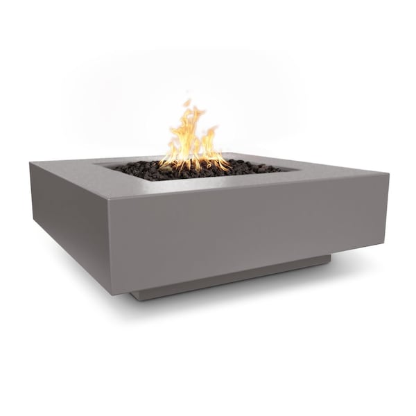 The Outdoor Plus 48 Square Cabo Fire Pit - GFRC Concrete - Chestnut - Spark Ignition with Flame Sense - Natural Gas - OPT-CBSQ48FSEN-CST-NG