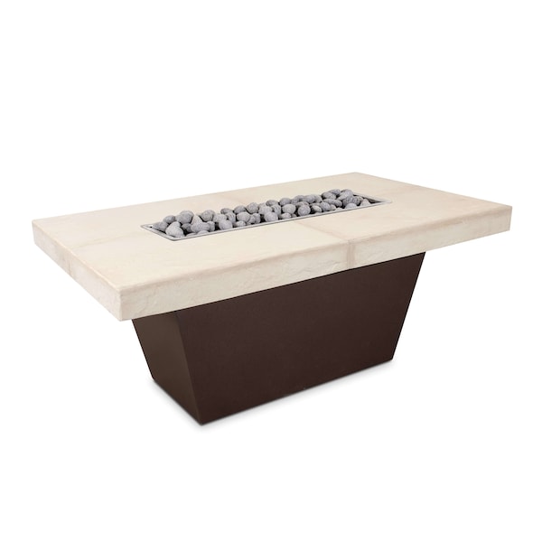 The Outdoor Plus 48 Tacoma Fire Table Smooth Concrete, Match Lit, Ash Concrete Top, Liquid Propane - OPT-TACS4830-ASH-BLK-LP