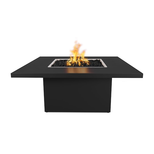 The Outdoor Plus 60 Square Bella Fire Table - Powder Coated Metal - Black - Match Lit - Liquid Propane - OPT-BELPC60-BLK-LP