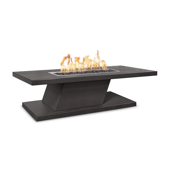 The Outdoor Plus 60 Rectangular Imperial Fire Table - Powder Coated Metal - Black - Match Lit - Natural Gas - OPT-IMPC6015-BLK-NG