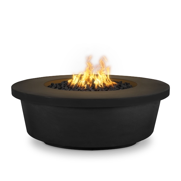 The Outdoor Plus 48 Round Tempe Fire Pit - Powder Coated Metal - Black - Match Lit - Liquid Propane - OPT-TEMPC48-BLK-LP