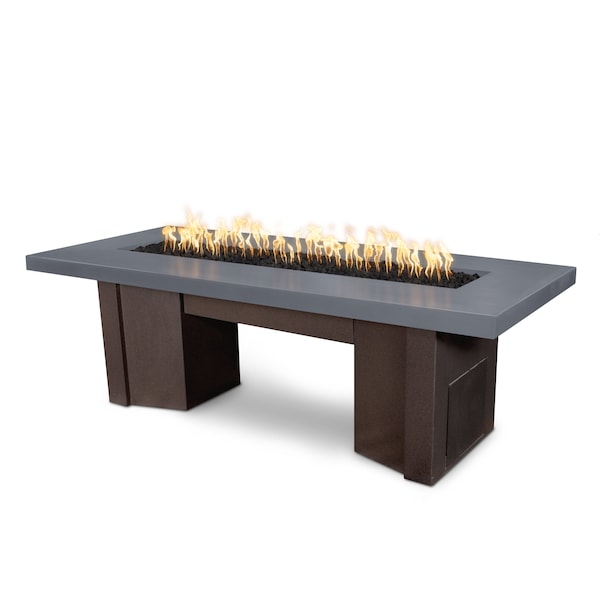 The Outdoor Plus 60 Alameda Fire Table Smooth Concrete, Gray Concrete Top, Java Powder Coat Base, Liquid Propane - OPT-ALMGFRC60FSEN-GRY-JAV-LP
