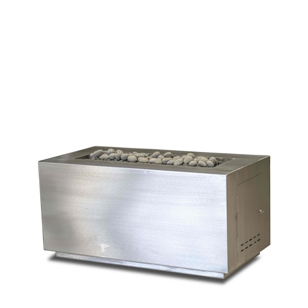 The Outdoor Plus 72 Rectangular Pismo Fire Pit - Stainless Steel - Spark Ignition with Flame Sense - Natural Gas - OPT-R7224SSFSEN-NG