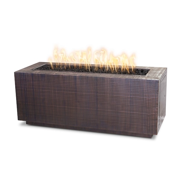 The Outdoor Plus 84 Rectangular Pismo Fire Pit - Copper - Plug & Play Electronic Ignition - Natural Gas - OPT-CPRT8424EKIT-NG