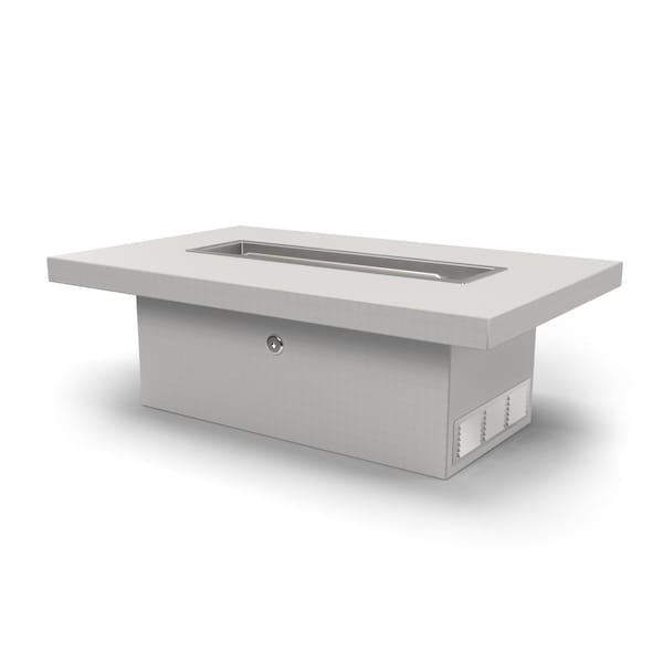 The Outdoor Plus 72 Rectangular Grove Fire Table, Hardieboard, Steel Frame, Play Electronic Ignition, Liquid Propane - OPT-URST7216PBEKIT-LP
