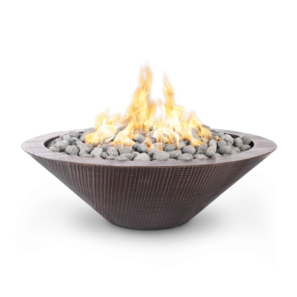 The Outdoor Plus 48 Round Cazo Fire Pit - Copper - Spark Ignition with Flame Sense - Liquid Propane - OPT-RHC48FSEN-LP