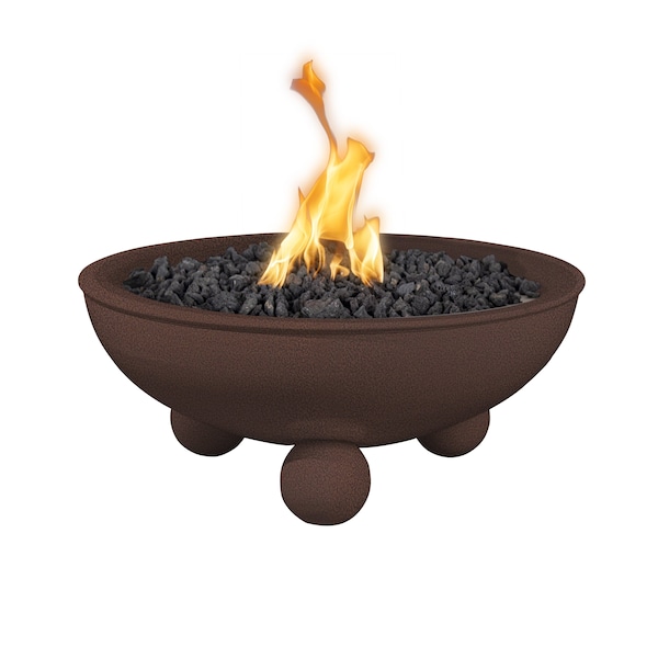 The Outdoor Plus 36 Round Sedona Fire Bowl, Powder Coated Metal, Copper Vein, Natural Gas - OPT-36RPCRLFOE12V-CPV-NG