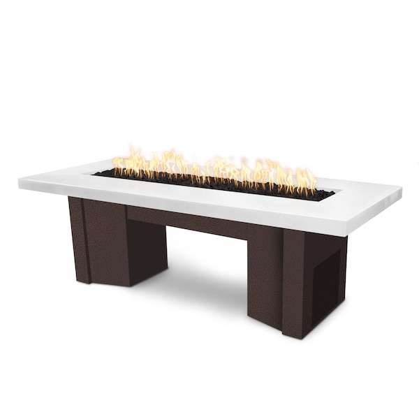 The Outdoor Plus 78 Alameda Fire Table Smooth Concrete, Match Lit, White Limestone Concrete Top, Liquid Propane - OPT-ALMGFRC78-LIM-CPV-LP
