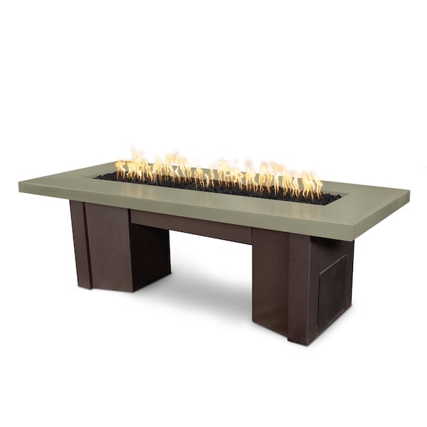 The Outdoor Plus 78 Alameda Fire Table Smooth Concrete, 110V Play Electronic Ignition, Ash Concrete Top, Nat. Gas - OPT-ALMGFRC78EKIT-ASH-JAV-NG