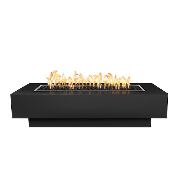 The Outdoor Plus 72 Rectangular Coronado Fire Pit, Powder Coated Metal, Black, Natural Gas - OPT-CORPC72E12V-BLK-NG