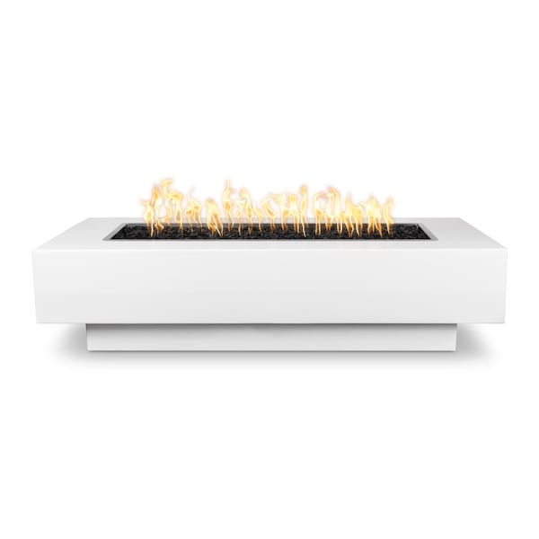 The Outdoor Plus 108 Rectangular Coronado Fire Pit, Powder Coated Metal, White, Match Lit w/Flame Sense, Liquid Propane - OPT-CORPC108FSML-WHT-LP